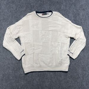 Binghamton Knitting Co Crater Lake Sweater Mens L USA Cotton Polar Bear